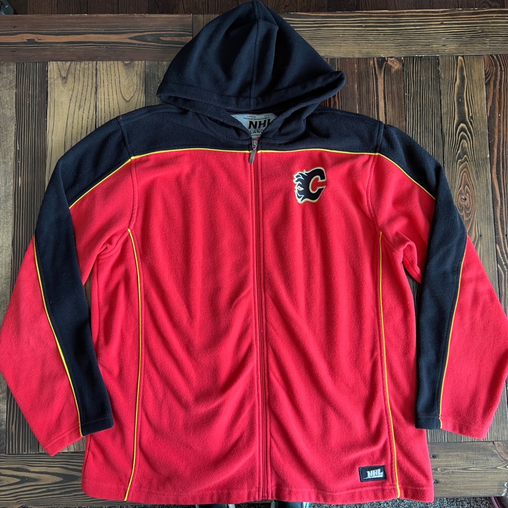 NHL • Ilanco Calgary Flames fleece zip hoodie officially licensed hockey league